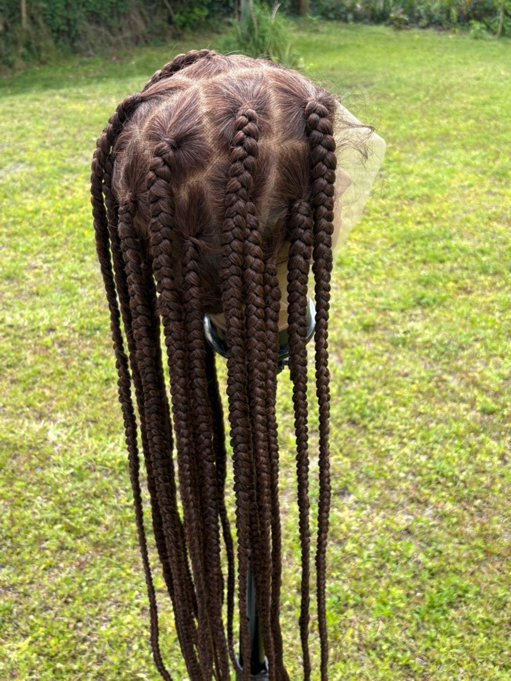 Handmade Brown Braided Wig with Lace Front